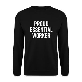 Stolzer Essential Worker - Unisex Pullover - Schwarz - Vorne - Alina (178cm) & Michal (187cm)