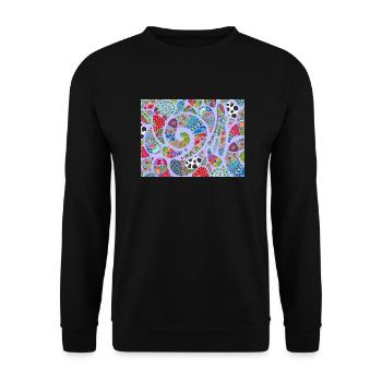 kunterbunt 2 - Unisex Pullover - Schwarz - Vorne - Alina (178cm) & Michal (187cm)