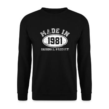 made in 1981 Original product - anniversaire - Sweat-shirt Unisexe - noir - Devant - Alina (178cm) & Michal (187cm)