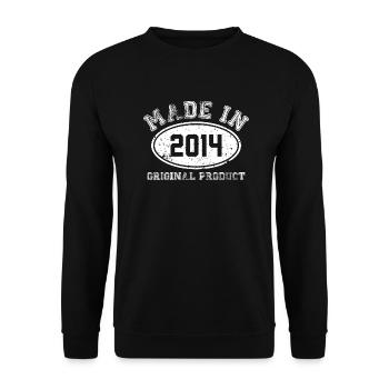 hergestellt im Jahr 2014 Originalprodukt - Jubiläum - Unisex Pullover - Schwarz - Vorne - Alina (178cm) & Michal (187cm)