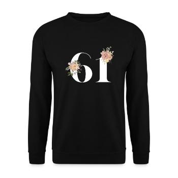 61st anniversary flowers (Gift of 61 years) - Unisex Sweatshirt - black - Front - Alina (178cm) & Michal (187cm)