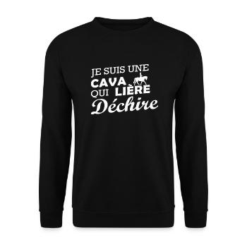 je suis une Cavalière qui déchire - Sweat-shirt Unisexe - noir - Devant - Alina (178cm) & Michal (187cm)