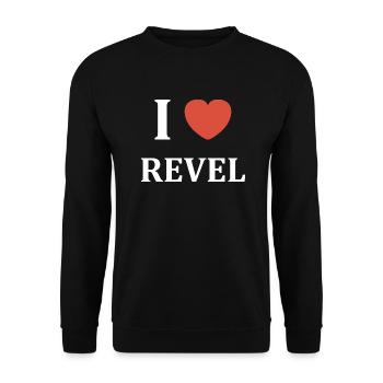 i love revel - Sweat-shirt Unisexe - noir - Devant - Alina (178cm) & Michal (187cm)