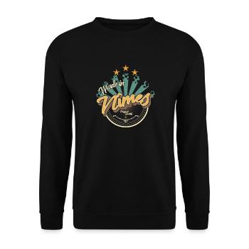 Made in Nîmes - Sweat-shirt Unisexe - noir - Devant - Alina (178cm) & Michal (187cm)