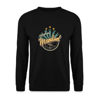 Made in Manduel - Sweat-shirt Unisexe - noir - Devant - Alina (178cm) & Michal (187cm)