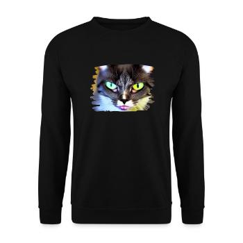 Cracy cat 2 - Unisex Pullover - Schwarz - Vorne - Alina (178cm) & Michal (187cm)