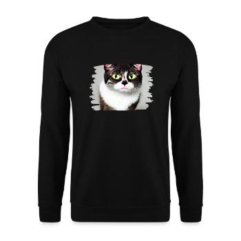 Cracy cat 3 - Unisex Pullover - Schwarz - Vorne - Alina (178cm) & Michal (187cm)