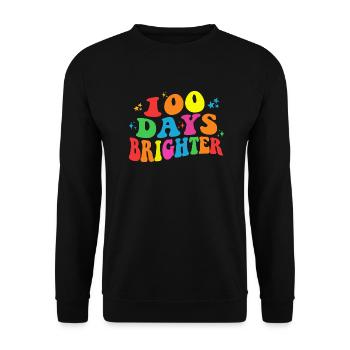 100 days brighter - 100th Day Of School Gift - Unisex Sweatshirt - black - Front - Alina (178cm) & Michal (187cm)