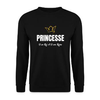 princesse d'un roi et d'une reine - Sweat-shirt Unisexe - noir - Devant - Alina (178cm) & Michal (187cm)