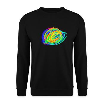 Bunte Explosion - Unisex Pullover - Schwarz - Vorne - Alina (178cm) & Michal (187cm)