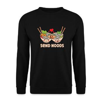 Noods Pho Suppe Kawaii Ramen - Unisex Pullover - Schwarz - Vorne - Alina (178cm) & Michal (187cm)