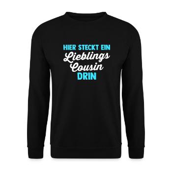 Lieblings Cousin - Unisex Pullover - Schwarz - Vorne - Alina (178cm) & Michal (187cm)
