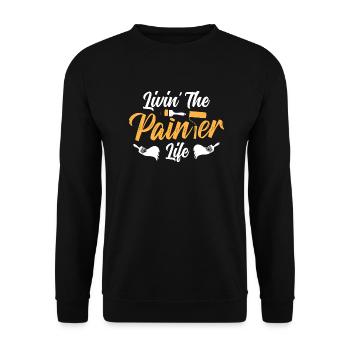 Livin' The Painter Life Job Profession - Unisex Sweatshirt - black - Front - Alina (178cm) & Michal (187cm)