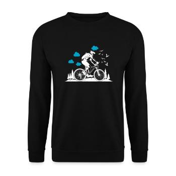 MTB Mountainbike Biker - Unisex Sweatshirt - black - Front - Alina (178cm) & Michal (187cm)