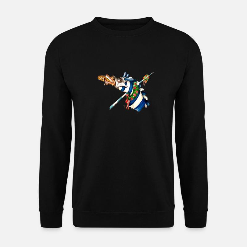 Saufendes Pferd gesp - Unisex Pullover - Schwarz