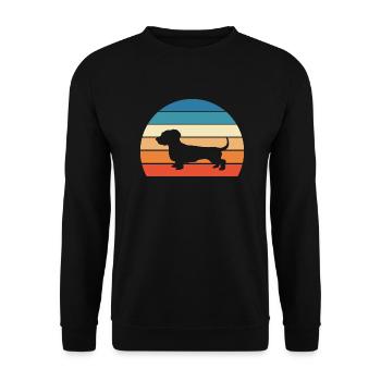 Teckel Teckel Retro Chien - Sweat-shirt Unisexe - noir - Devant - Alina (178cm) & Michal (187cm)