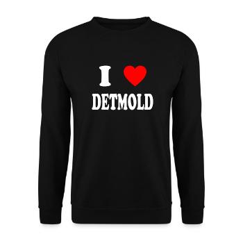 I love Detmold - Unisex Pullover - Schwarz - Vorne - Alina (178cm) & Michal (187cm)