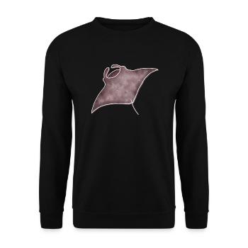 "Manta", Boho Line Art Design, Series "Ocean" - Unisex Sweatshirt - black - Front - Alina (178cm) & Michal (187cm)