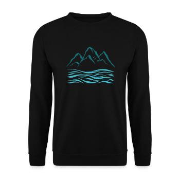 Bekleidung und Accessoires mit Bergblick - Unisex Pullover - Schwarz - Vorne - Alina (178cm) & Michal (187cm)