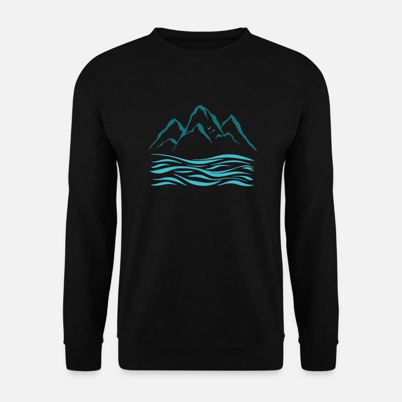 Bekleidung und Accessoires mit Bergblick - Unisex Pullover - Schwarz