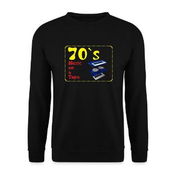 Music Casette, the 70`s - Unisex Pullover - Schwarz - Vorne - Alina (178cm) & Michal (187cm)