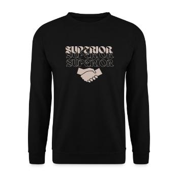 Superior handshake - Unisex Pullover - Schwarz - Vorne - Alina (178cm) & Michal (187cm)