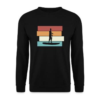 SUP Stand Up Paddle Sports nautiques Rétro - Sweat-shirt Unisexe - noir - Devant - Alina (178cm) & Michal (187cm)