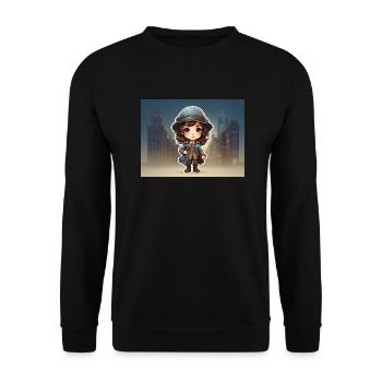 girl with hat - Unisex Sweatshirt - black - Front - Alina (178cm) & Michal (187cm)