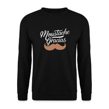 Moustache gracias - Sweat-shirt Unisexe - noir - Devant - Alina (178cm) & Michal (187cm)