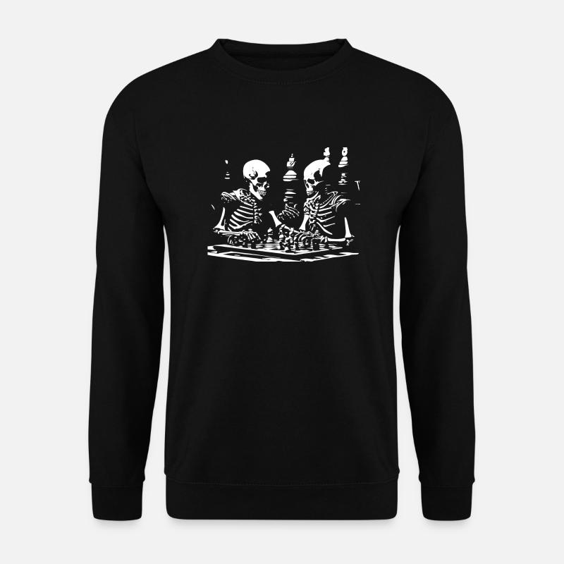 Skeletons Play Chess - Unisex Sweatshirt - black