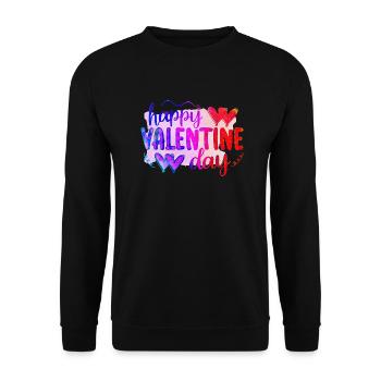 Aimez-moi la Saint-Valentin Joyeux Valentin Saint-Valentin - Sweat-shirt Unisexe - noir - Devant - Alina (178cm) & Michal (187cm)