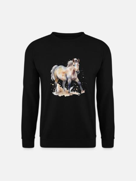 Pferd Pferde Reiterin Reiter Pony Mädchen - Unisex Pullover - Schwarz