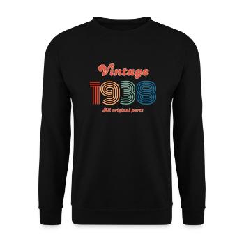 Jahrgang 1938 alle Originalteile - Unisex Pullover - Schwarz - Vorne - Alina (178cm) & Michal (187cm)