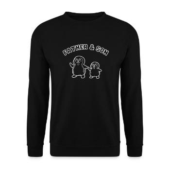 Penguin Family Father & Son White - Unisex Pullover - Schwarz - Vorne - Alina (178cm) & Michal (187cm)