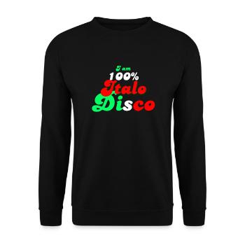 Je suis 100 % Italo Disco chemise - Sweat-shirt Unisexe - noir - Devant - Alina (178cm) & Michal (187cm)