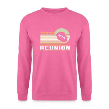 idee cadeau design carte ile de la reunion 974 - Sweat-shirt Unisexe - rose - Devant