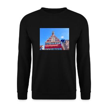 Old city hall (Altes Rathaus) Esslingen am Neckar - Unisex Sweatshirt - black - Front - Alina (178cm) & Michal (187cm)