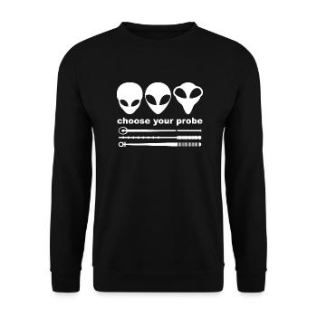 Grey Aliens - Choose your probe - Unisex Sweatshirt - black - Front - Alina (178cm) & Michal (187cm)
