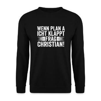 First name Chris Christian - Unisex Sweatshirt - black - Front - Alina (178cm) & Michal (187cm)