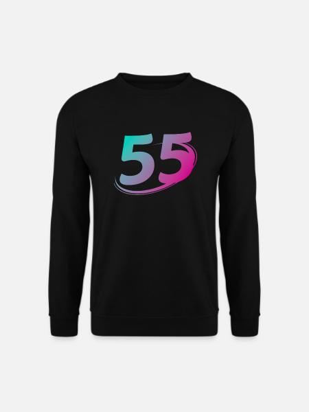 Nummer 55 mehrfarbig - Unisex Pullover - Schwarz