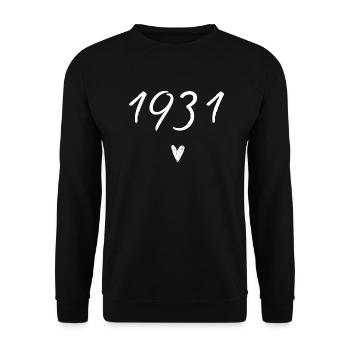 Herzjubiläum 1931 - Unisex Pullover - Schwarz - Vorne - Alina (178cm) & Michal (187cm)