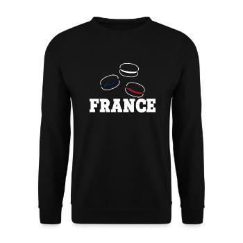 FRANKREICH Flagge und Emblem von Frankreich. Ertragen - Unisex Pullover - Schwarz - Vorne - Alina (178cm) & Michal (187cm)