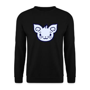 chat mignon a l’air heureux souriant chaton amusant - Sweat-shirt Unisexe - noir - Devant - Alina (178cm) & Michal (187cm)