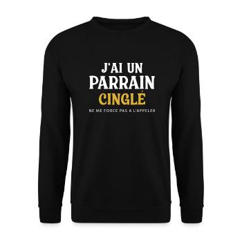 j'ai un parrain cinglé ne me force pas a l'appler - Sweat-shirt Unisexe - noir - Devant - Alina (178cm) & Michal (187cm)
