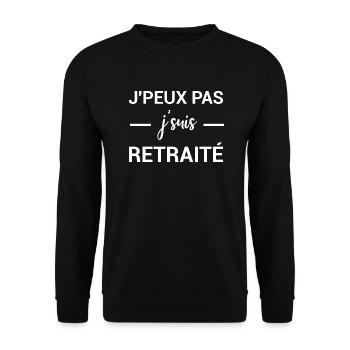 I Can't Humor T-Shirt I'm Retired - Unisex Sweatshirt - black - Front - Alina (178cm) & Michal (187cm)