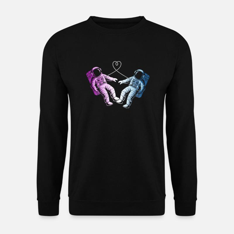 2 verliebte Astronauten - Unisex Pullover - Schwarz