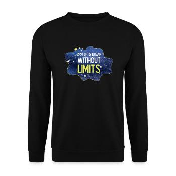 Look up and dream without limits - Unisex Sweatshirt - black - Front - Alina (178cm) & Michal (187cm)