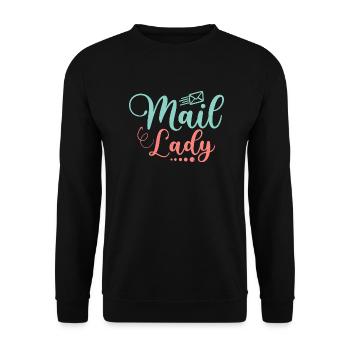 Mail Lady Mailman Postal Worker - Unisex Sweatshirt - black - Front - Alina (178cm) & Michal (187cm)