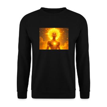 Olorun – Yoruba sun god, celestial deity of light - Unisex Sweatshirt - black - Front - Alina (178cm) & Michal (187cm)