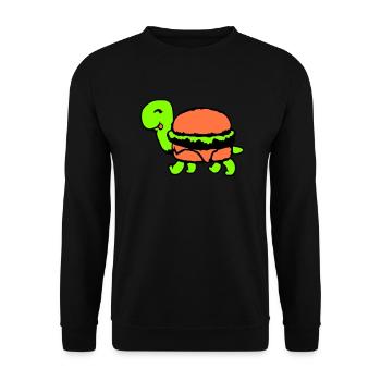 Turtle Hamburger Cheeseburger Fast-Food Fun - Sweat-shirt Unisexe - noir - Devant - Alina (178cm) & Michal (187cm)